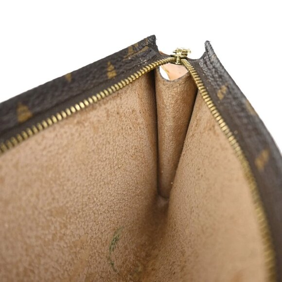 LOUIS VUITTON LV Logo Bucket GM Pouch Bag Monogram Leather Brown Gold 05EF828 - Picture 11 of 13